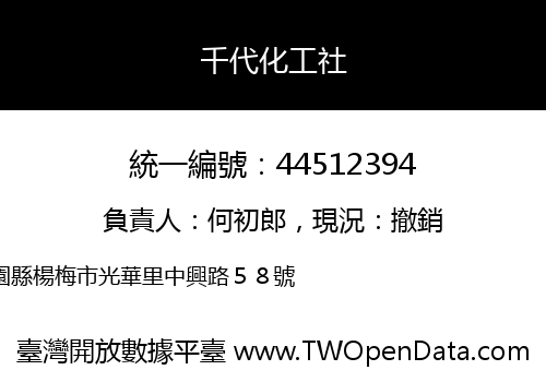 千代化工社
