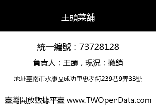 王頭菜舖