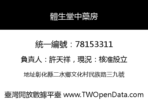 體生堂中藥房