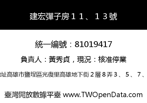 建宏彈子房１１、１３號
