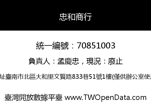 忠和商行