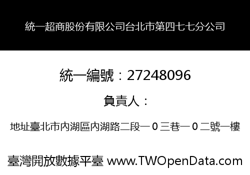 統一超商股份有限公司台北市第四七七分公司