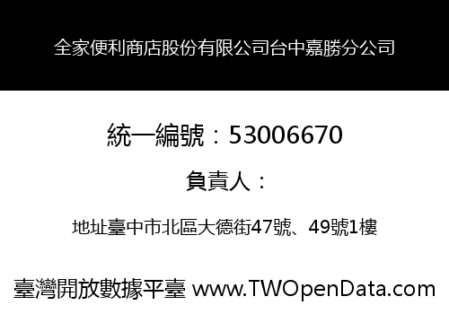 全家便利商店股份有限公司台中嘉勝分公司