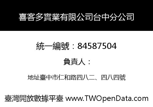 喜客多實業有限公司台中分公司