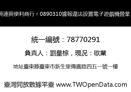 興連興便利商行﹝0890310據報違法設置電子遊戲機營業﹞