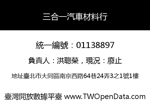 三合一汽車材料行