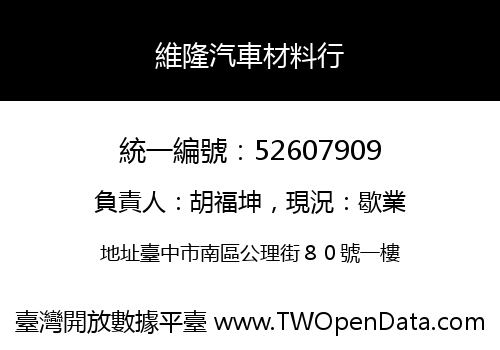 維隆汽車材料行