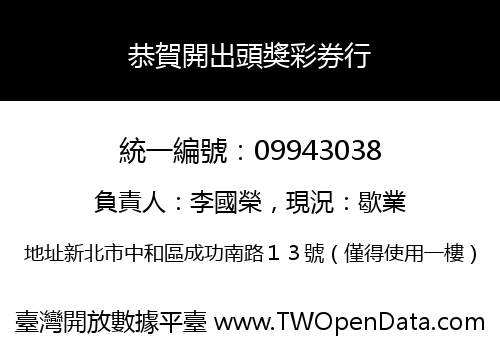 恭賀開出頭獎彩券行