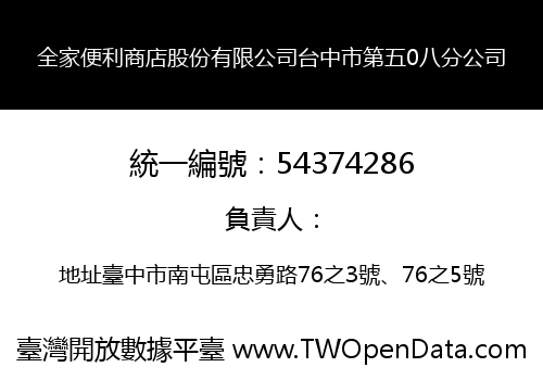 全家便利商店股份有限公司台中市第五0八分公司