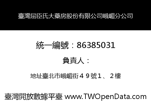 臺灣屈臣氏大藥房股份有限公司峨嵋分公司