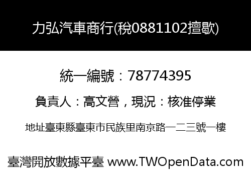 力弘汽車商行(稅0881102擅歇)