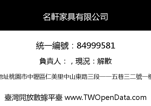 名軒家具有限公司