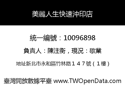 美麗人生快速沖印店