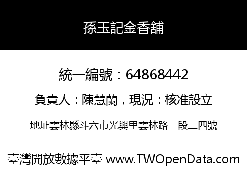 孫玉記金香舖