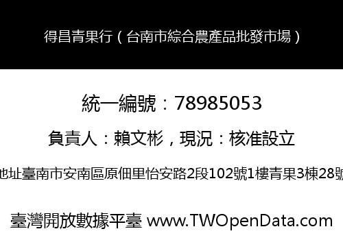 得昌青果行（台南市綜合農產品批發市場）