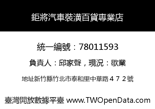 鉅將汽車裝潢百貨專業店