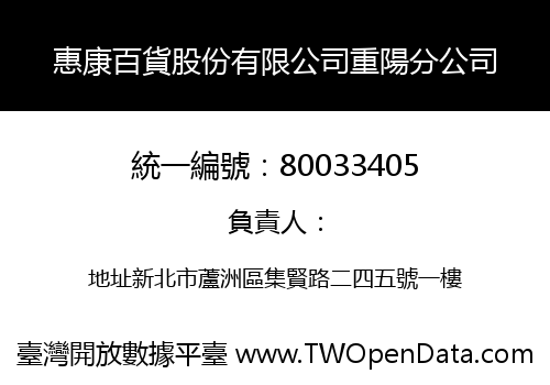 惠康百貨股份有限公司重陽分公司