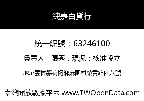 純嘉百貨行