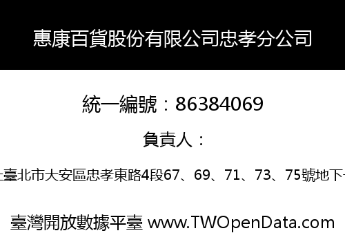 惠康百貨股份有限公司忠孝分公司