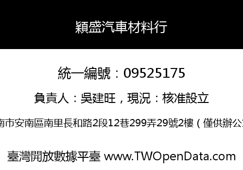 穎盛汽車材料行