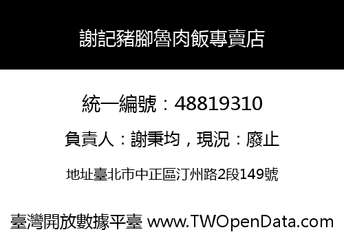 謝記豬腳魯肉飯專賣店