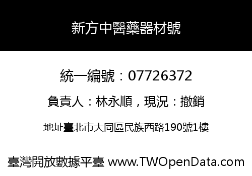 新方中醫藥器材號