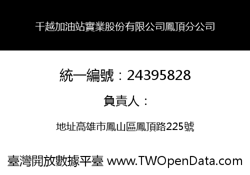 千越加油站實業股份有限公司鳳頂分公司