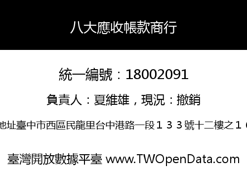 八大應收帳款商行