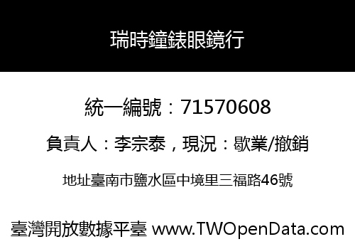 瑞時鐘錶眼鏡行