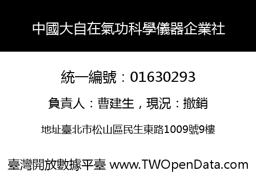 中國大自在氣功科學儀器企業社