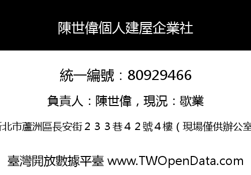 陳世偉個人建屋企業社