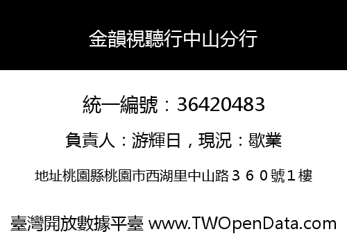 金韻視聽行中山分行
