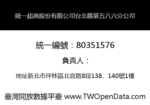 統一超商股份有限公司台北縣第五八六分公司