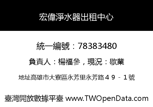 宏偉淨水器出租中心