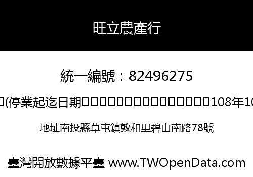 旺立農產行
