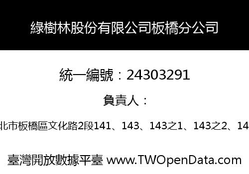 綠樹林股份有限公司板橋分公司