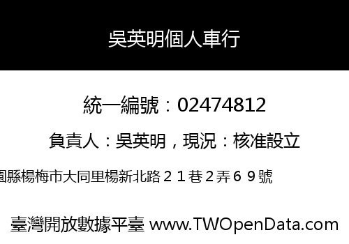 吳英明個人車行