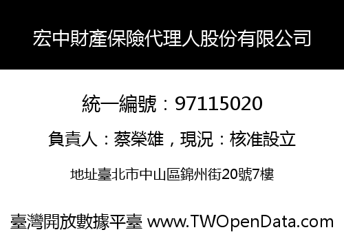 宏中財產保險代理人股份有限公司