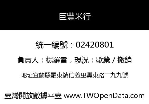 巨豐米行