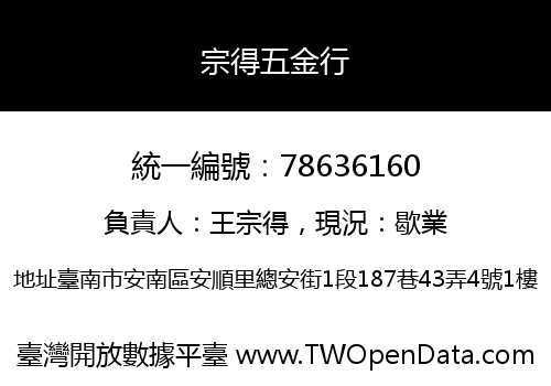 宗得五金行