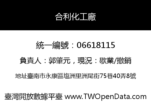 合利化工廠