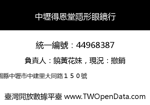 中壢得恩堂隱形眼鏡行