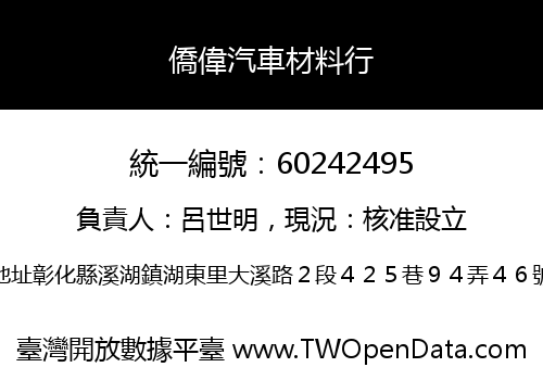 僑偉汽車材料行