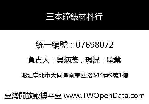 三本鐘錶材料行
