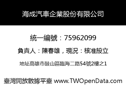 海成汽車企業股份有限公司