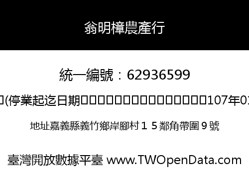 翁明樟農產行