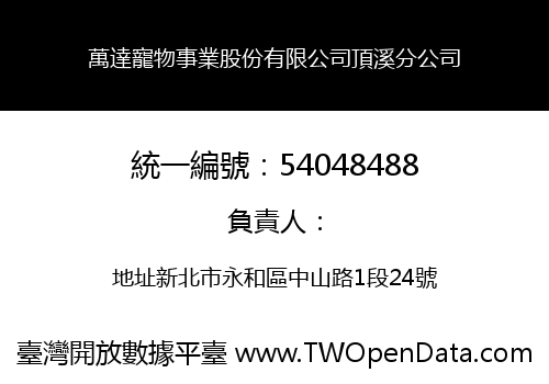 萬達寵物事業股份有限公司頂溪分公司