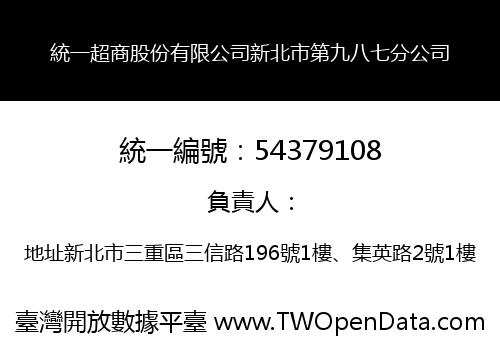 統一超商股份有限公司新北市第九八七分公司