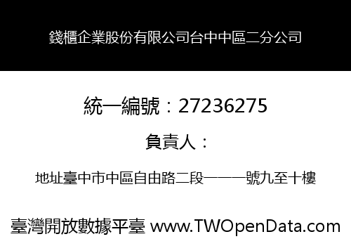 錢櫃企業股份有限公司台中中區二分公司