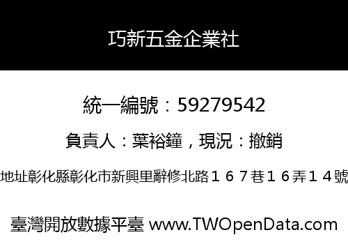 巧新五金企業社